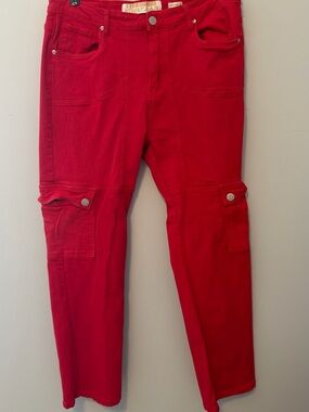 Street Jeans Red Cargo Skinny Jeans 38x32 Stretch Pants